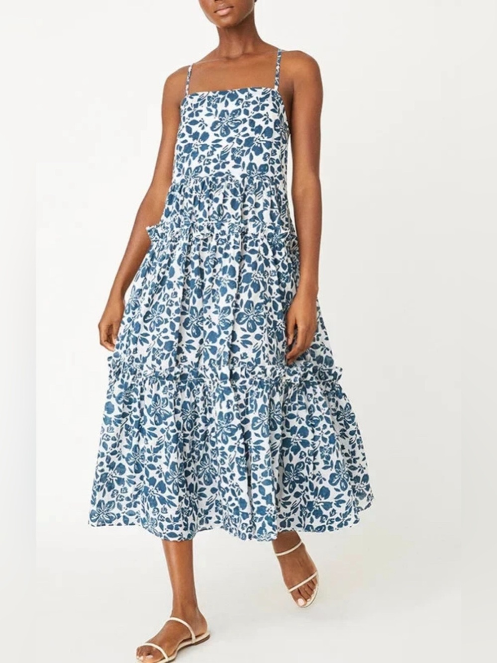 NEW Cara Cara Harbour Island Dress | WOOD BLOCK INDIGO BLUE | Medium